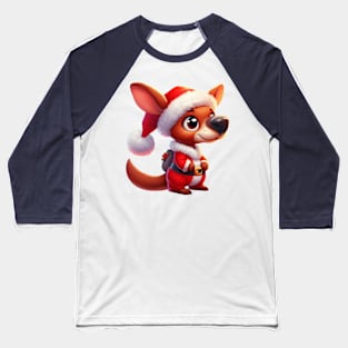 Cute Santa Kangaroo Baseball T-Shirt